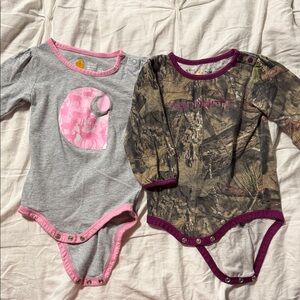 Carhartt Gray and Camo Kids Bodysuit Set